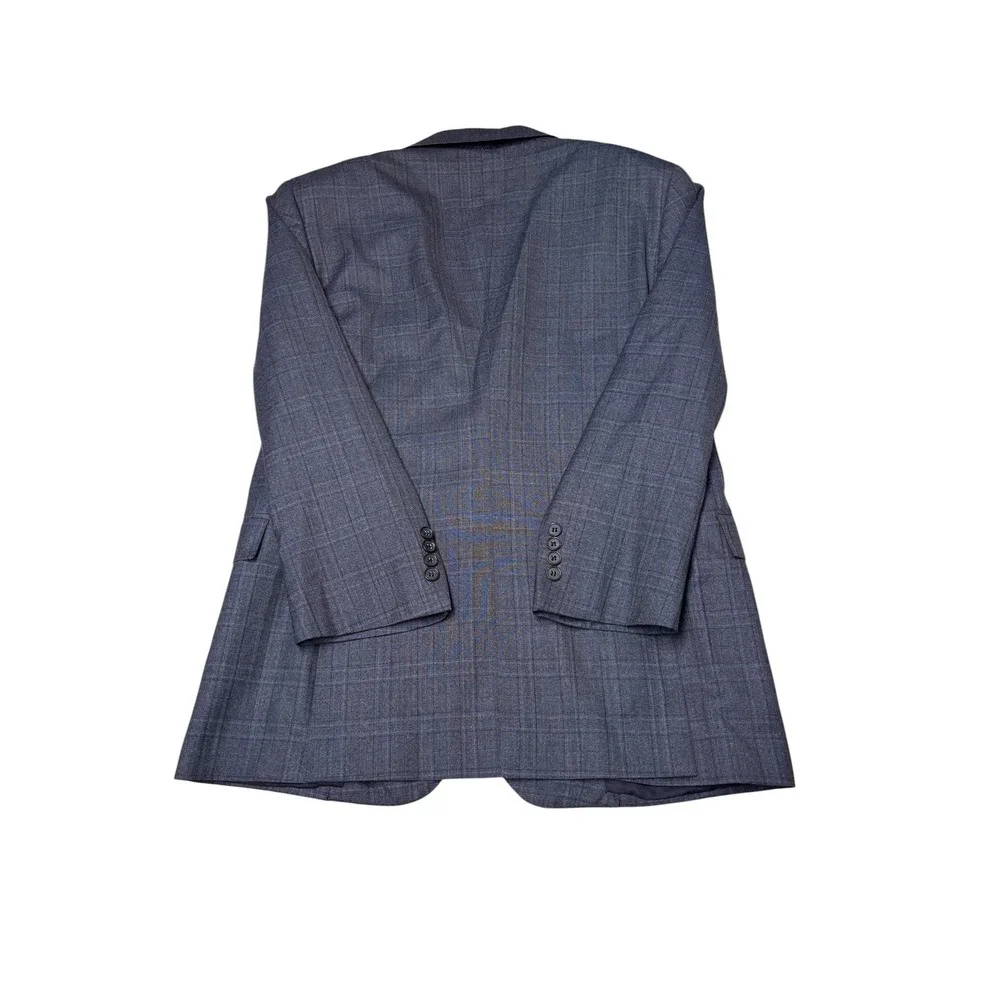 Brooks Brothers 1818 Regent Blue Glen‎ Plaid Wool Blazer Sport 44R Mens Made USA